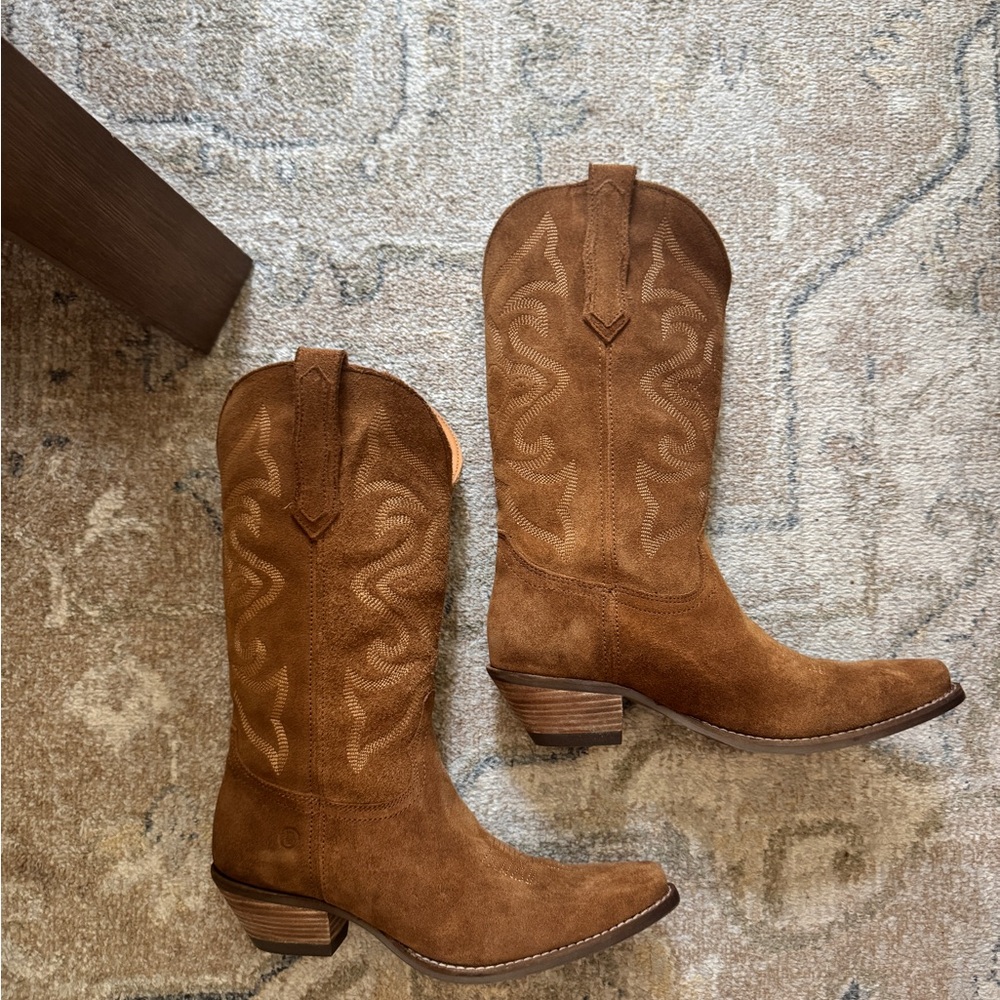 Brown Suede Cowboy Boots